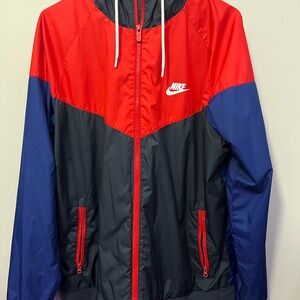 Nike Windrunner Colorblock Zip-Up Jacket Red Blue Black